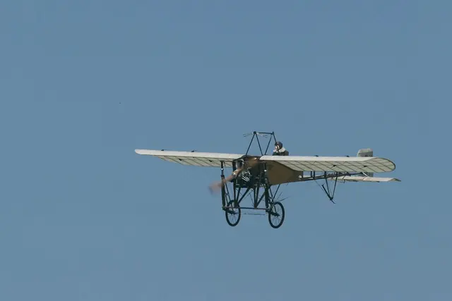 Modèle réduit d’avion en vol dans un ciel bleu