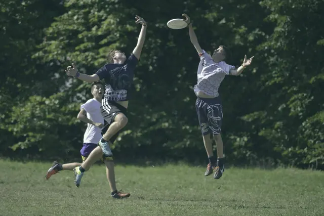 Joueurs d’ultimate qui sautent pour le disque